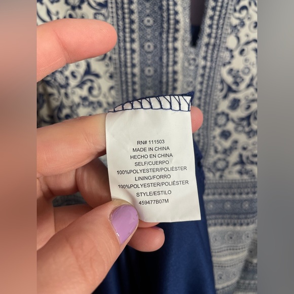 Luxology | Women’s Cold Shoulder White & Blue Dress | NWT | Size: 14 - Picture 3 of 9